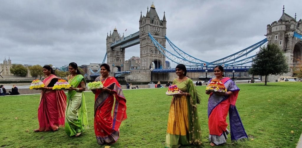 Bathukamma celebrations at London Tower Bridge