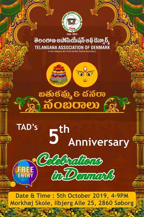 Telangana Association of Denmark Bathukamma Celebrations – 2019