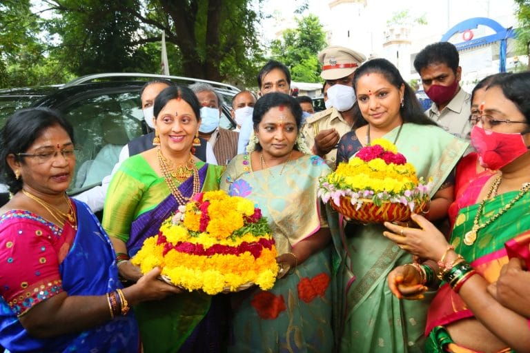 Bathukamma Celebrations at Potti Sreeramulu Telugu University